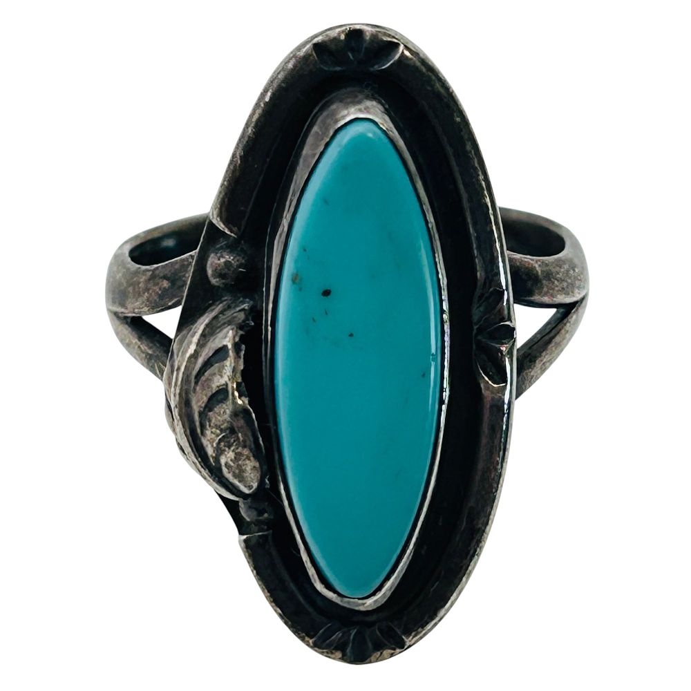 Lot 302: Taxco GF-15 Mexico Sterling Turquoise Ring 5.08 G Sz 8.5