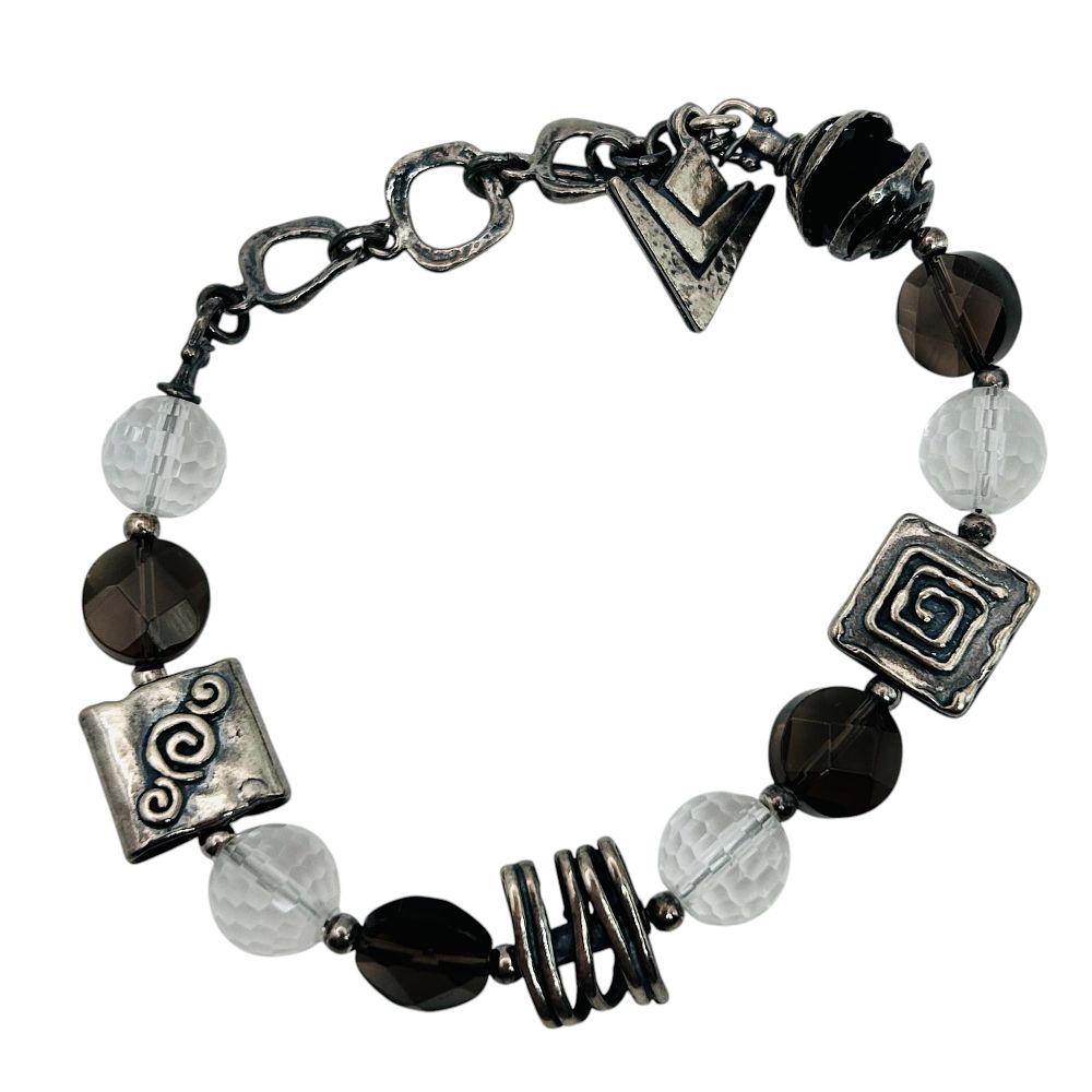 Lot 351: SILPADA Smoky Quartz Sterling Bead Bracelet 28 G