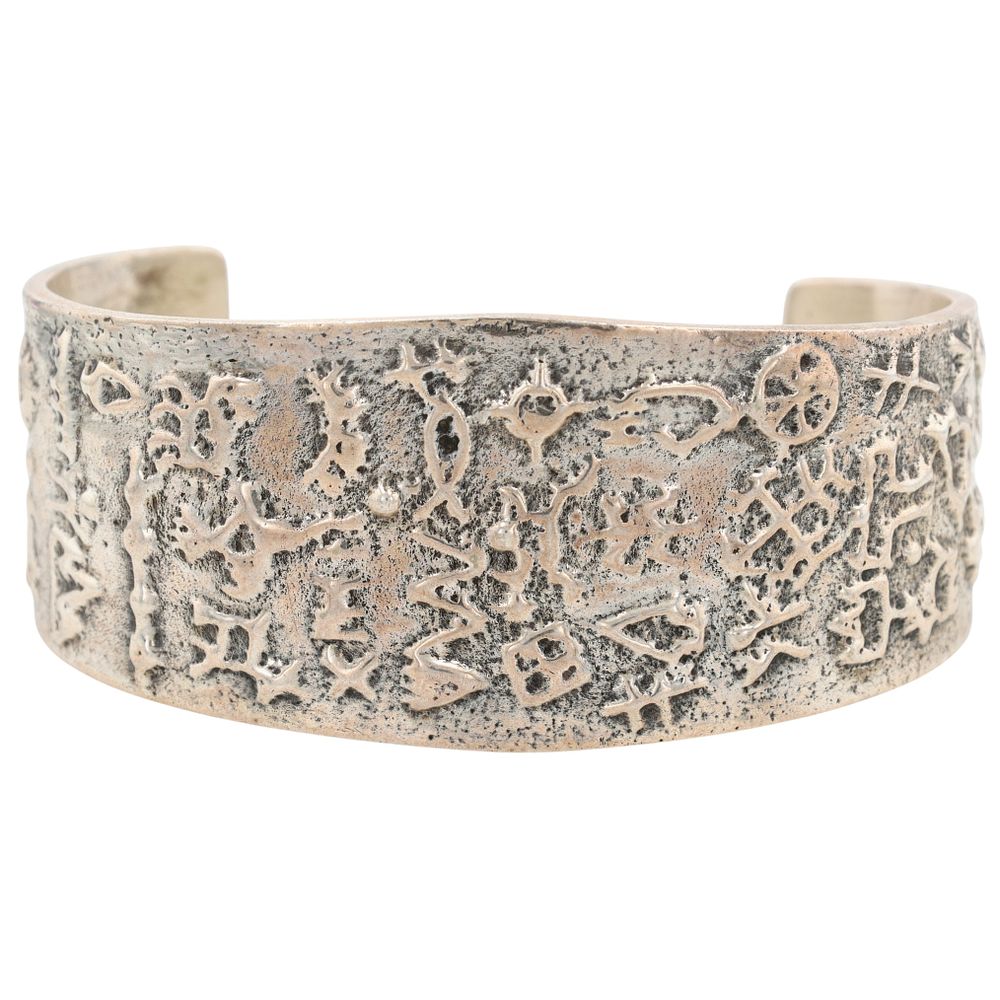Lot 164: Running Bear Navajo Sterling Cuff Bracelet