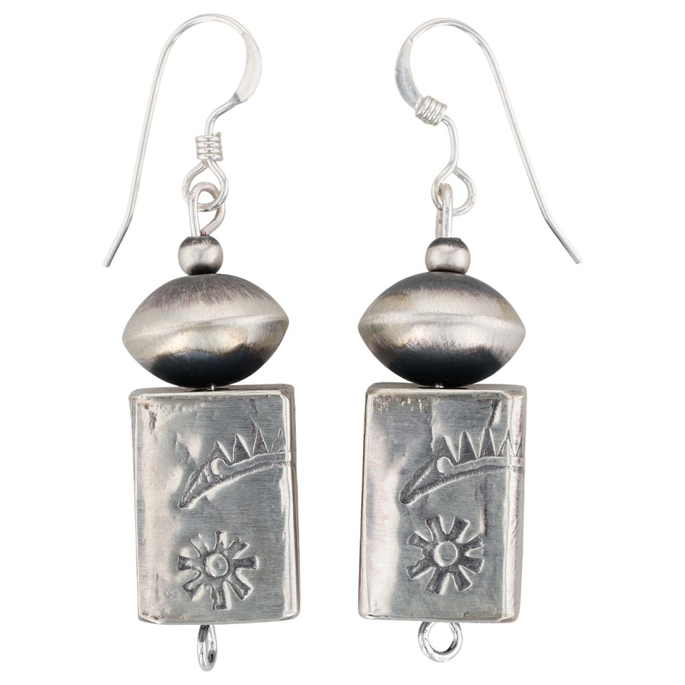 Lot 173: Tysha Aparicio Navajo Sterling Silver Earrings