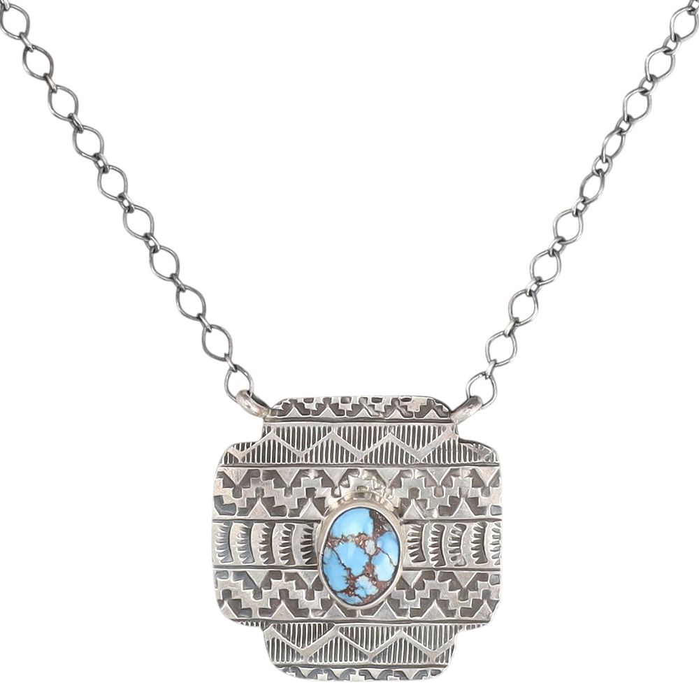 Lot 184: Tillie Jon Navajo Sterling Prince Turquoise Necklace