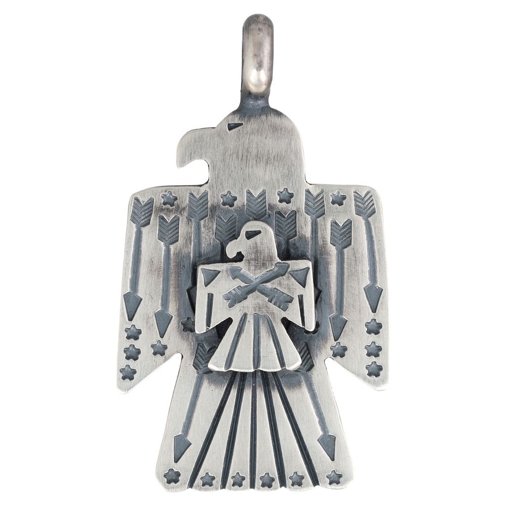 Lot 265: Navajo Sterling Silver Thunderbird Pendant