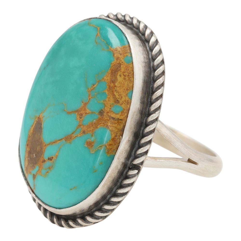Lot 287: Donovan Nez Navajo Sterling Turquoise Ring