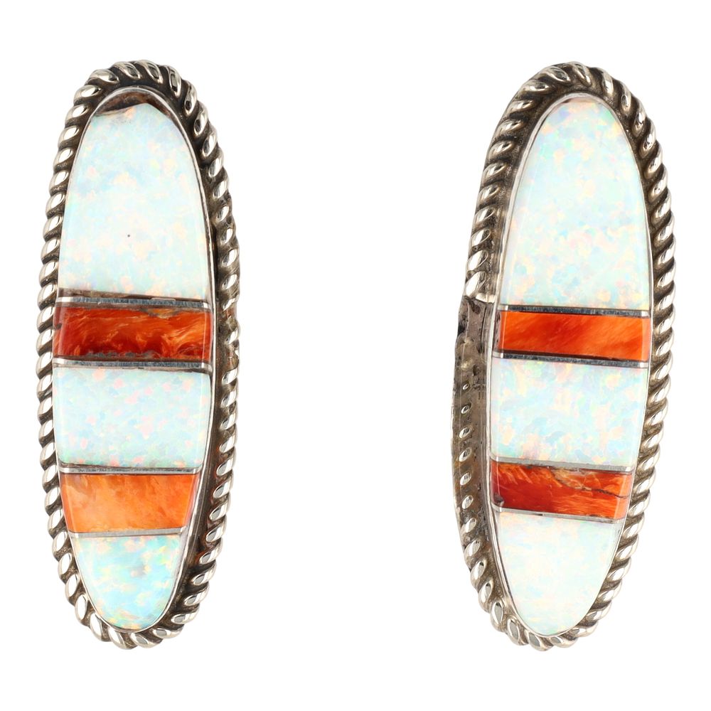 Lot 288: Avery Norton Navajo Sterling Inlay Earrings