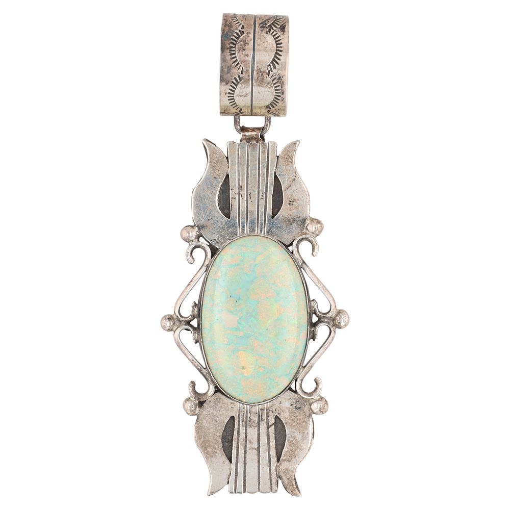 Lot 289: Betta Lee Navajo Sterling Opal Pendant