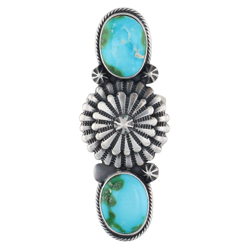 Lot 316: Samuel Yellowhair Navajo Sterling Turquoise Ring