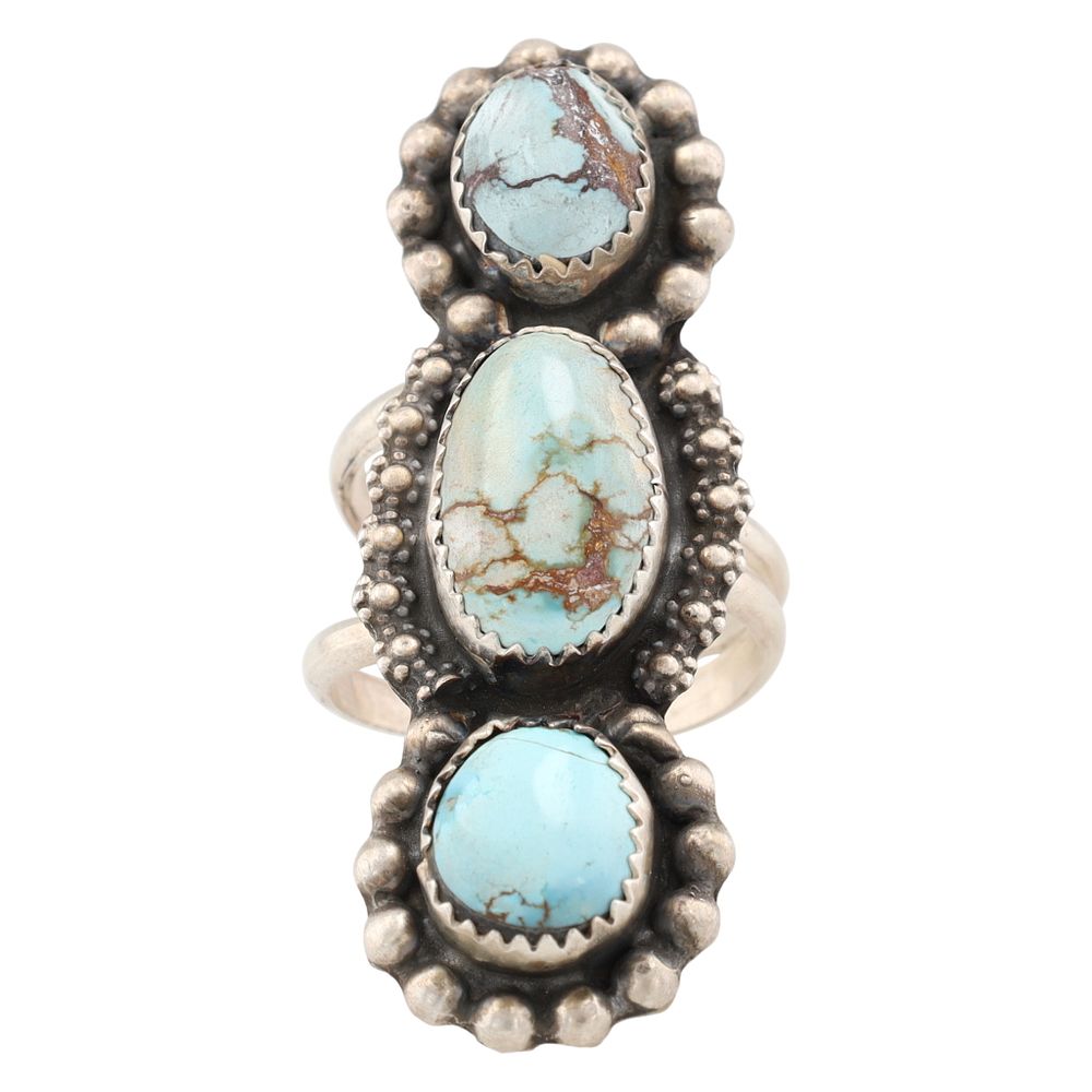 Lot 346: Donovan Nez Navajo Sterling Golden Hills Adjustable Ring