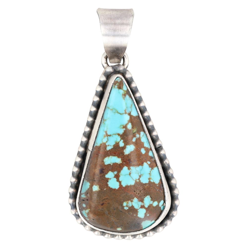 Lot 349: Scott Skeets Navajo #8 Turquoise Sterling Pendant