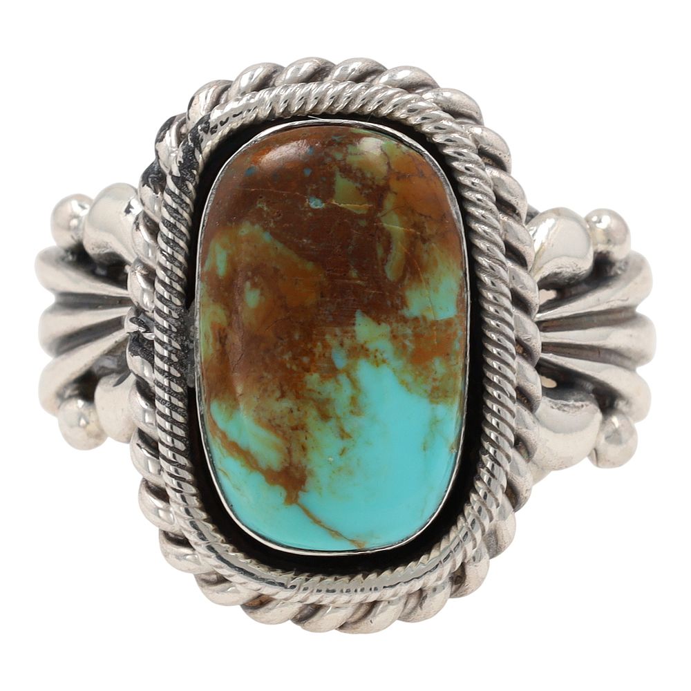 Lot 350: Genevieve Burnside Navajo Sterling Kingman Ring