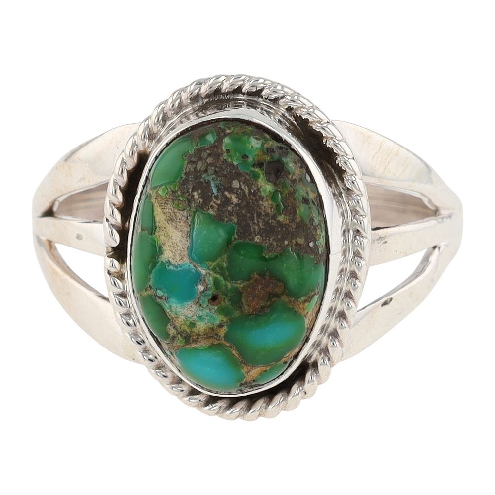 Lot 395: Alice Sanders Navajo Sterling Sonoran Gold Ring