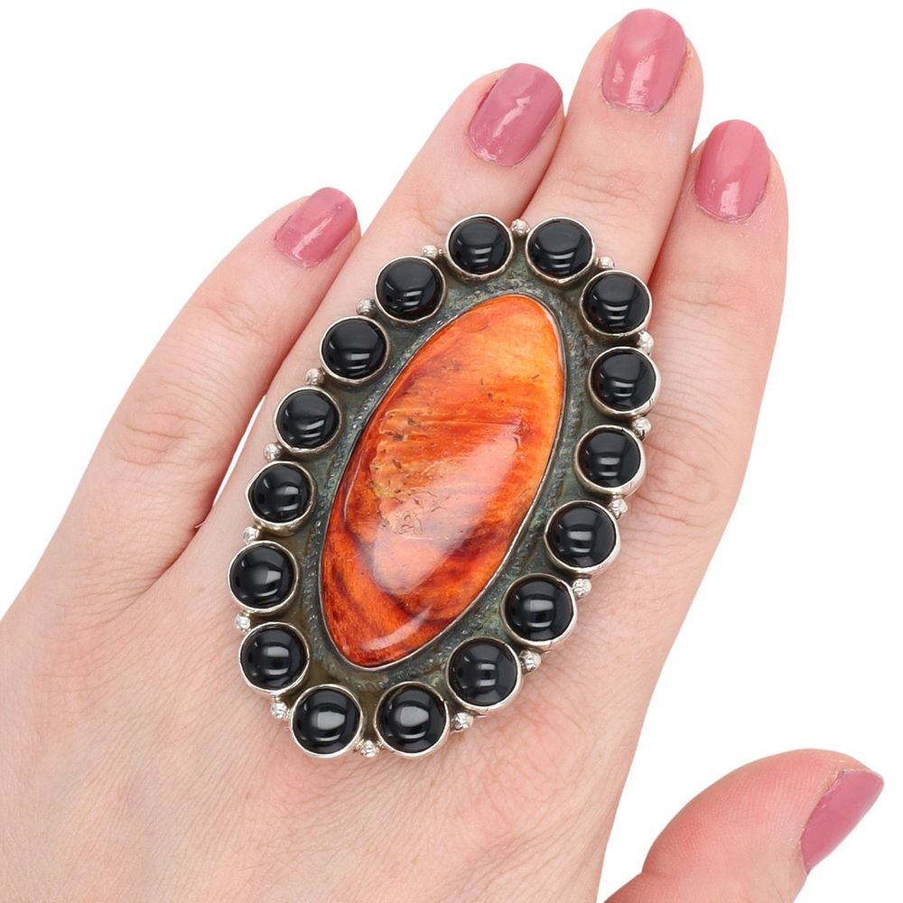 Lot 418: Geraldine James Navajo Sterling Multi-Stone Ring