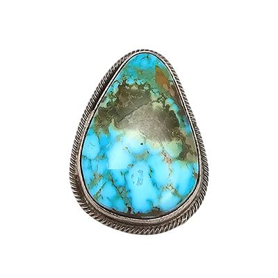 Navajo Sterling Sonoran Gold Turquoise Ring by Scott Skeets Sz 5.5. Navajo handmade sterling 