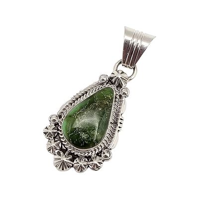 Marita Benally Navajo Sterling Sonoran Gold Pendant. A handmade sterling silver (SS) pendant by 