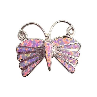 Emma Edaakie Zuni Sterling Opal Butterfly Pin/Pendant. Handmade Zuni butterfly pin/pendant by 