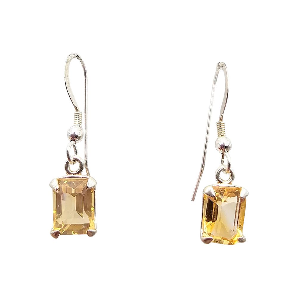 Lot 174: Russell Sam Navajo Citrine Earrings in Sterling