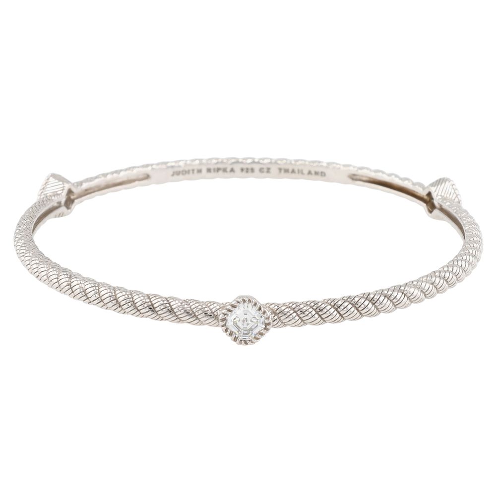 Lot 171: Judith Ripka Sterling Cubic Zirconia Bangle Bracelet