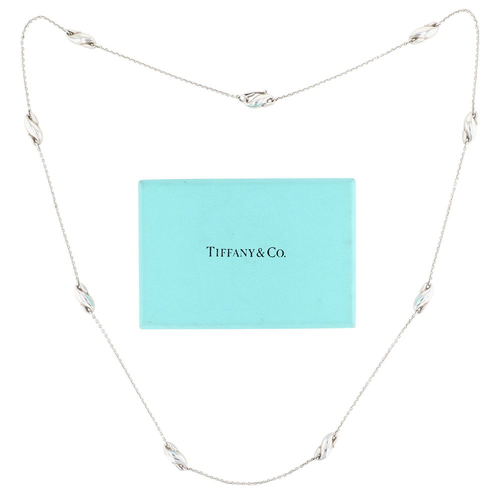 Lot 192: Rare Tiffany & Co. Elsa Peretti Sterling Seahorse Station Necklace