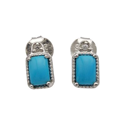 Sterling Turquoise Earrings. Sterling and Turquoise Earrings - 2.5g
