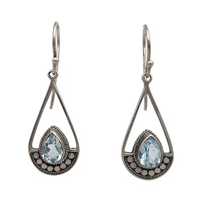 Signed Sterling Topaz Earrings. Signed Sterling and Topaz Earrings - 3.4g