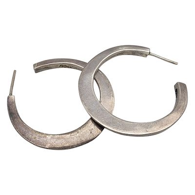 Sterling Thick Hoop Earrings 12.1g
