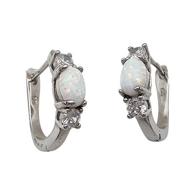 Sterling Opal Earrings. Sterling and Opal Earrings - 3.1g