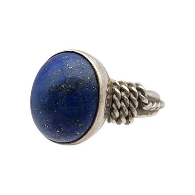 Signed Sterling Lapis Lazuli Ring Sz 6. Signed Sterling and Lapis Lazuli Ring Sz 6 - 4.5g