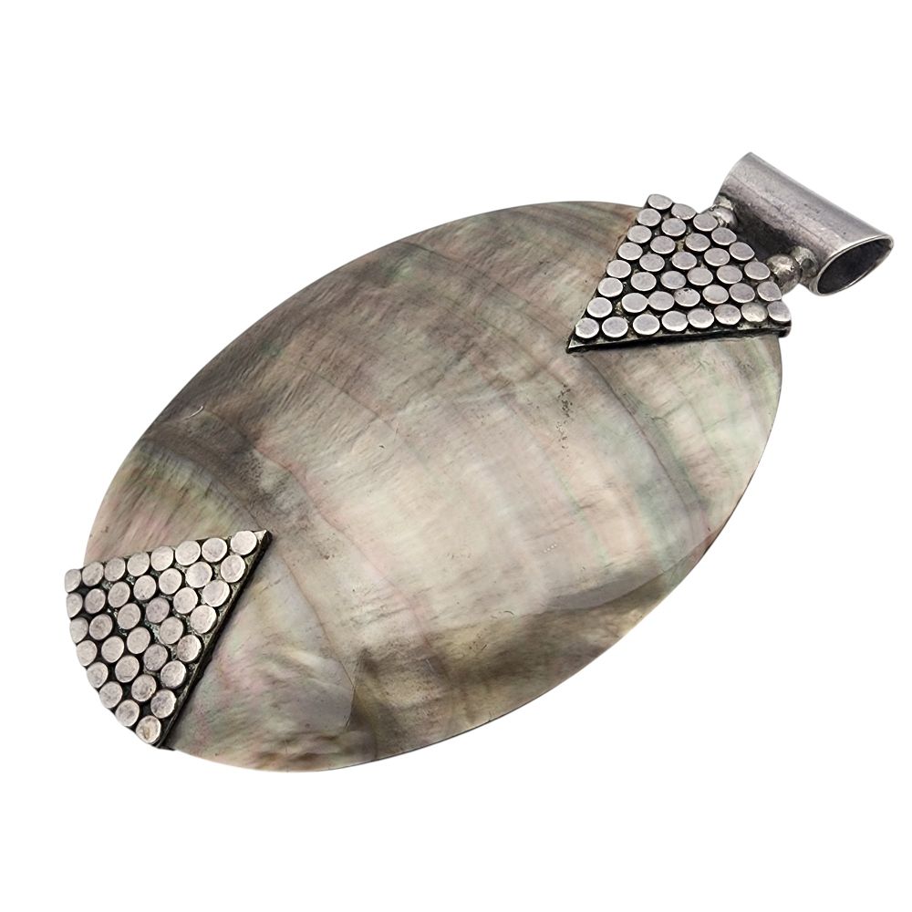Lot 164: Vintage Sterling Abalone Shell Pendant