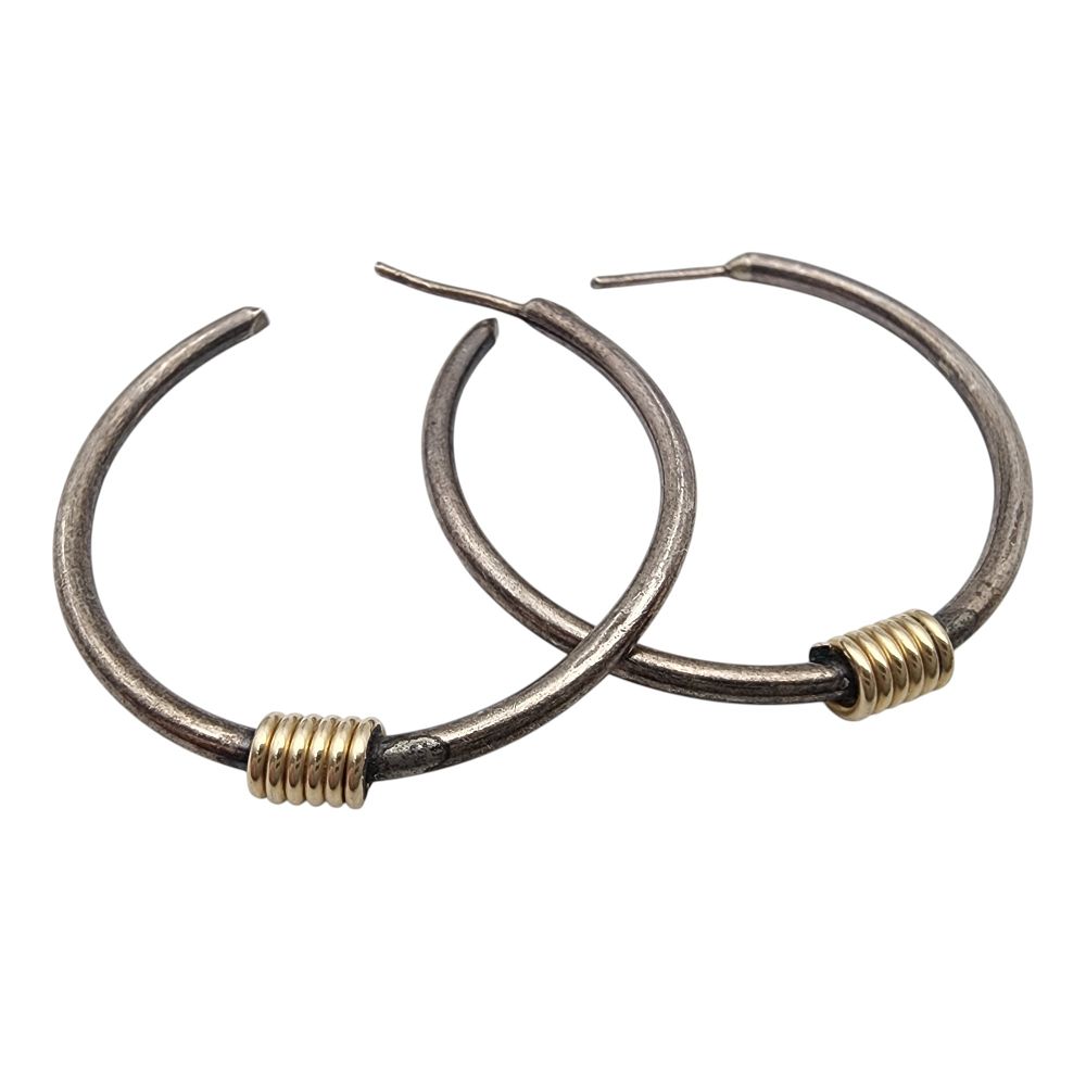 Lot 181: Sterling Silver Coil Hoop Earrings