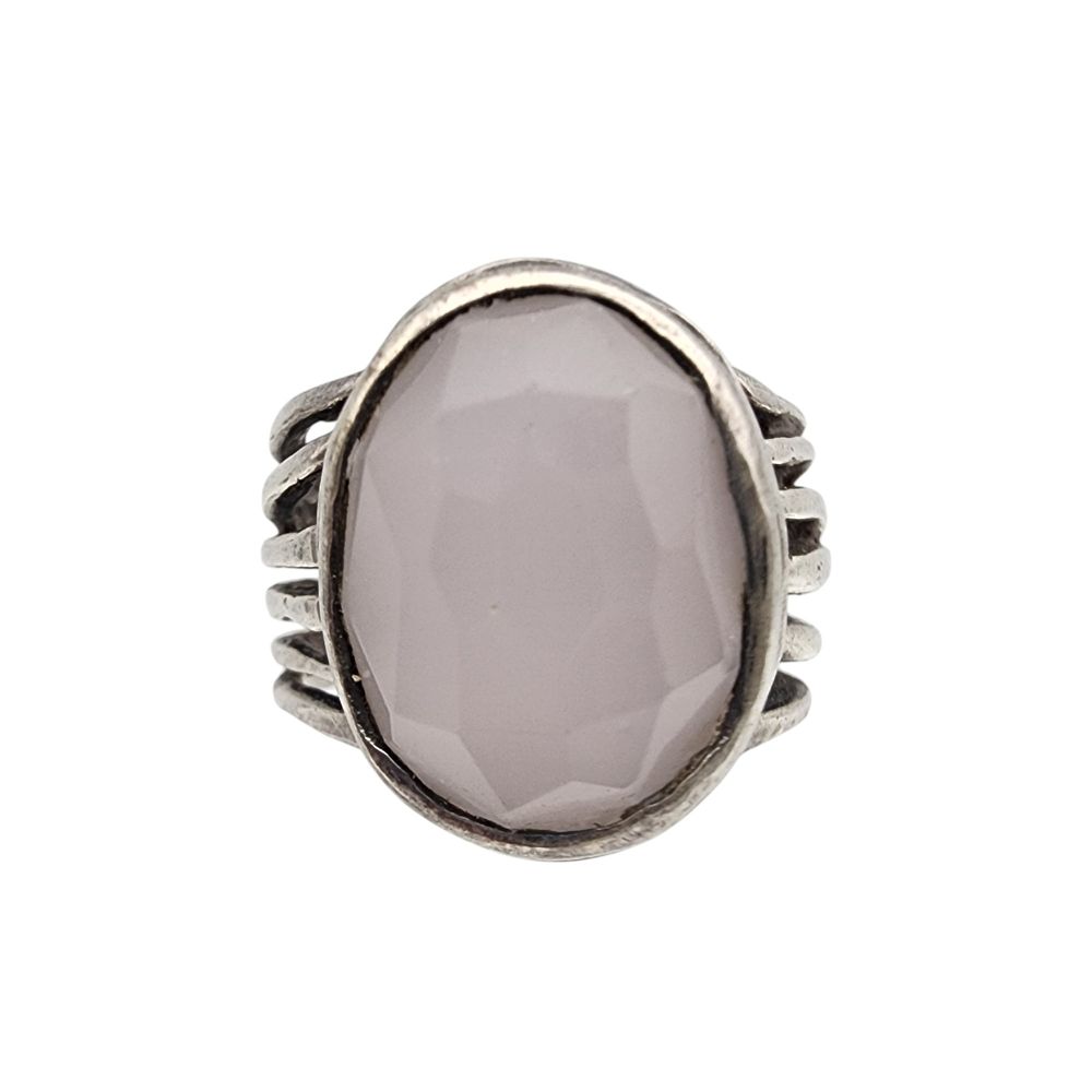 Lot 265: Silpada Israel Sterling Rose Quartz Ring Sz 7