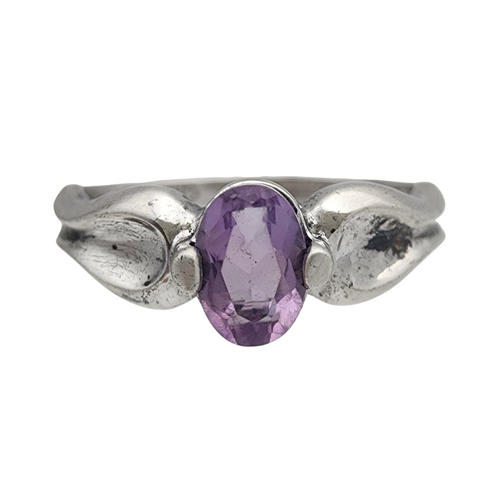 Lot 279: Ross Simons Sterling Amethyst Ring Sz 7