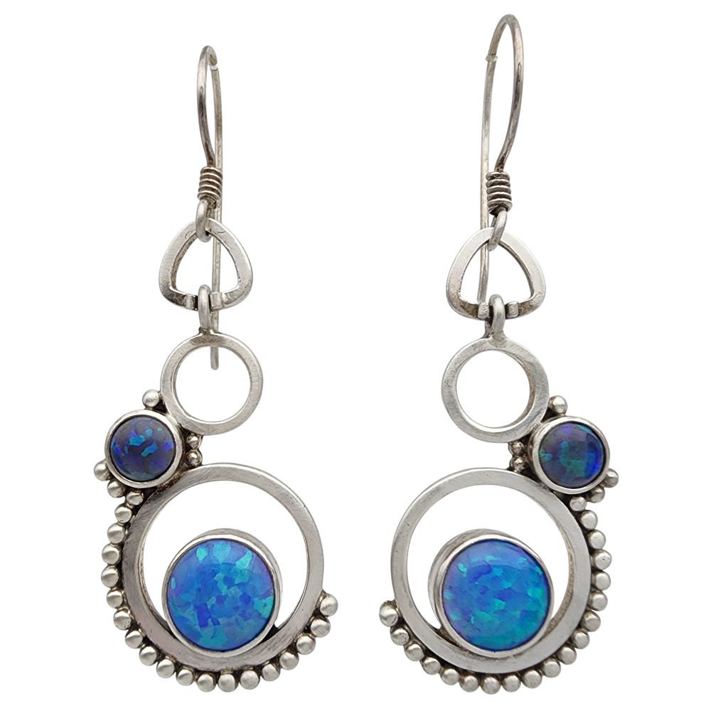Lot 293: Sajen Sterling Opal Dangle Earrings
