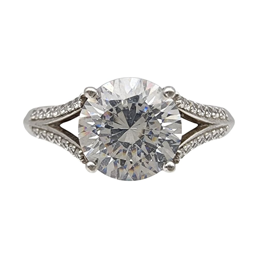 Lot 369: Sterling Cubic Zirconia Infinite Love Ring Sz 10