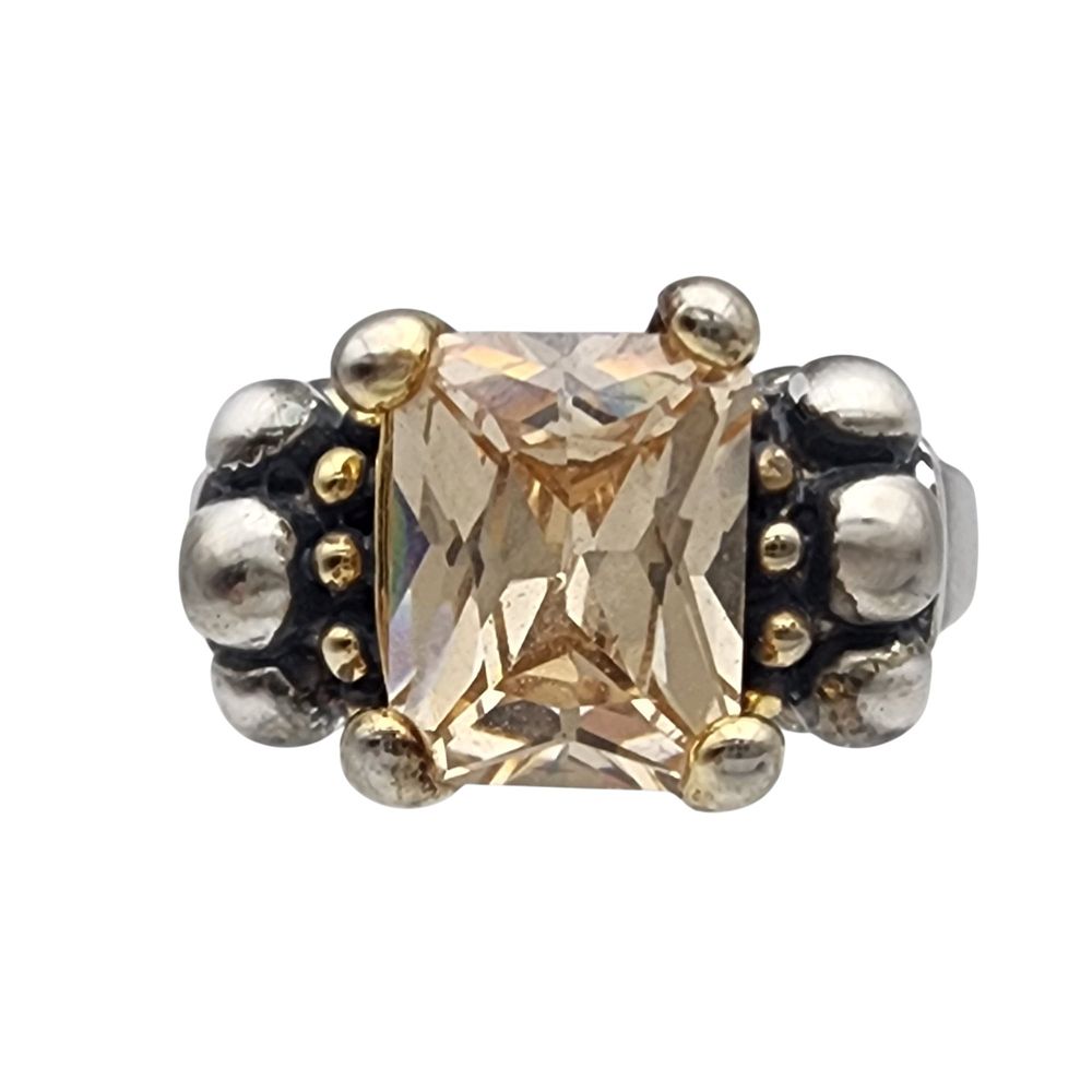 Lot 390: Vintage Sterling Morganite Ring Sz 7