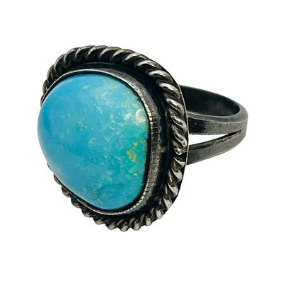 Navajo Turquoise Sterling Ring Size 5, 4.54 G. Navajo turquoise Sterling ring size 5 4.54 g