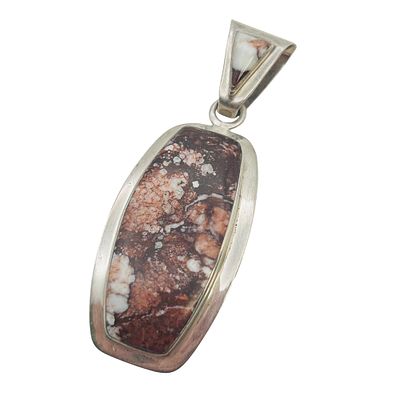 Navajo, Sterling Signed NK Wild Horse Jasper Pendant 6.14 G. Navajo Sterling signed NK wild 