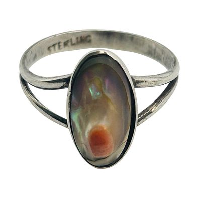 Native Sterling Blister Pearl Ring Size 7, 1.93 G. Native Sterling blister pearl ring size 7 1.93 g