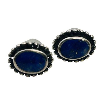 Southwest Lapis Lazuli Sterling Stud Earrings 1.13 G. Southwest lapis lazuli Sterling stud 