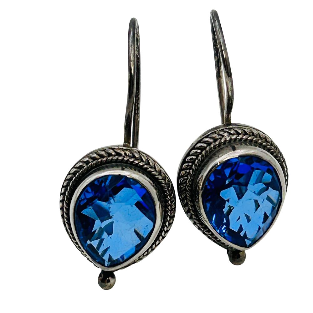 Lot 165: SARDA Tanzanite, Sterling Hook Earrings 5.46 G