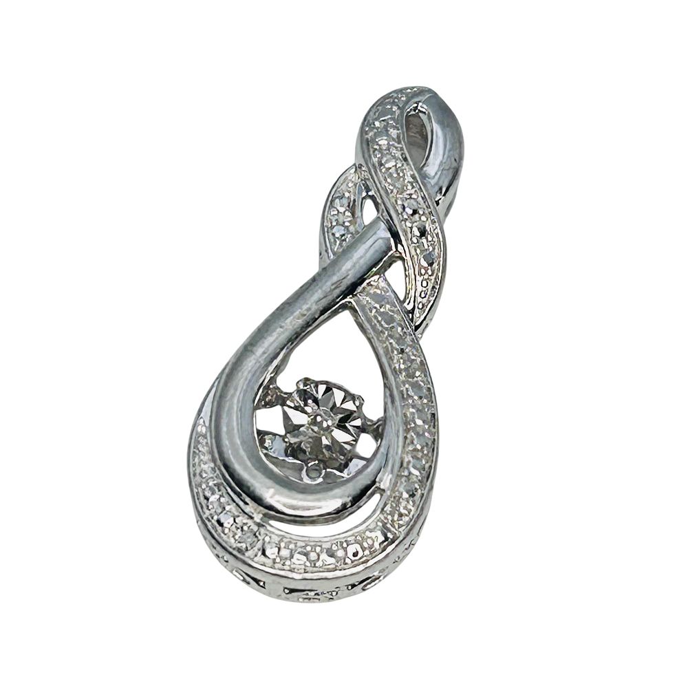 Lot 182: OTC Tiny Diamond Sterling Infiniti Pendant 2.23 G