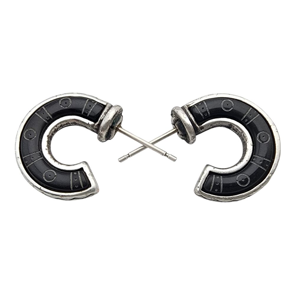 Lot 160: Sterling Half Hoop Stud Earrings