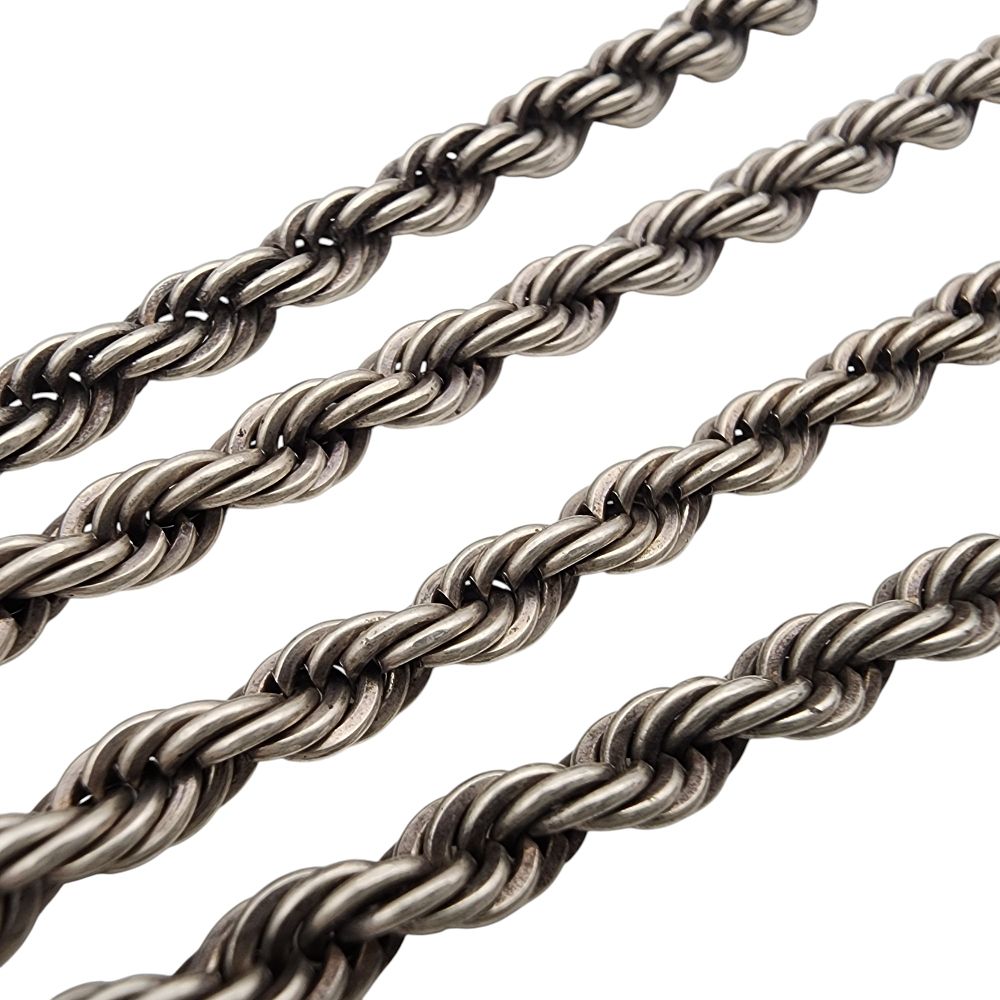 Lot 161: Sterling Silver Rope Chain Necklace