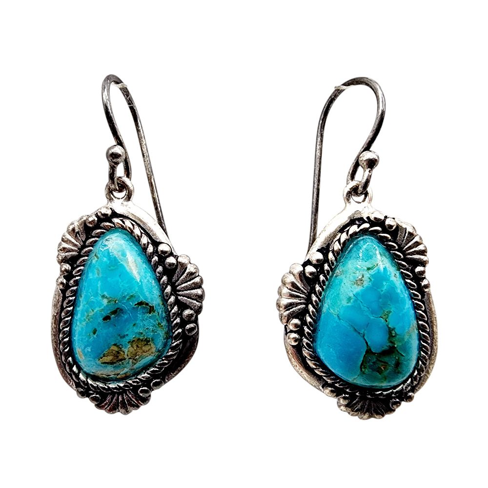 Lot 188: Stauer Sterling Turquoise Earrings