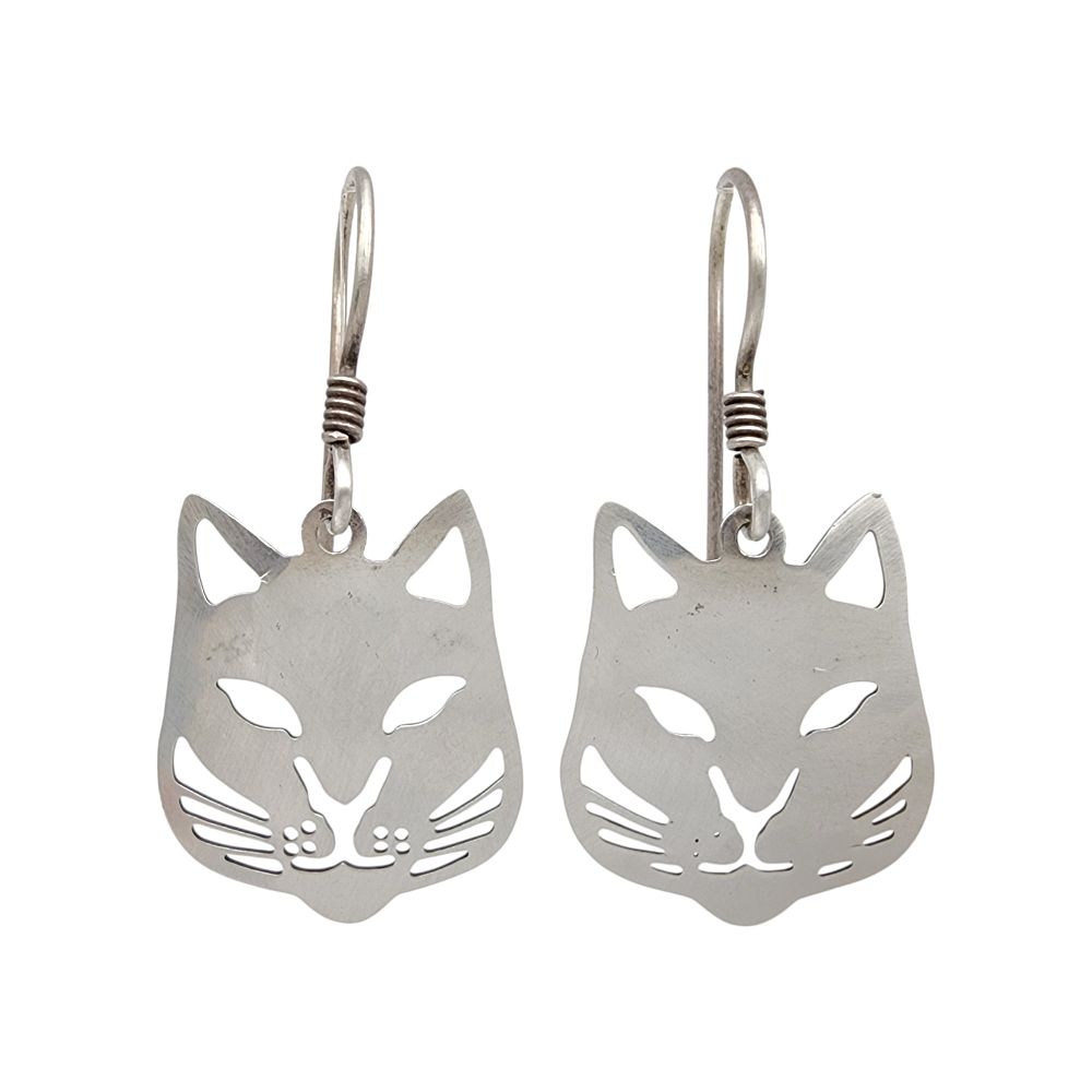 Lot 193: Wild Byrd Sterling Cat Earrings