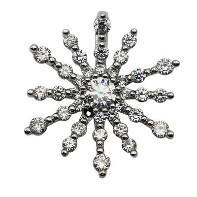 STAUER Sterling Clear Stone Snowflake Pendant, 1.48 G. STAUER Sterling clear stone snowflake 