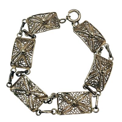 Sterling Filigree Bar Bracelet 6.90 G. Sterling filigree bar bracelet 6.90 g