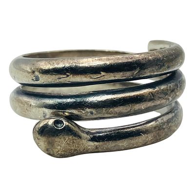Sterling Wrap Snake Ring, Size 6.5, 5.49 G. Sterling wrap snake ring size 6.5 5.49 g
