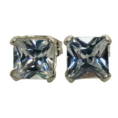 Sterling Clear Stone Stud Earrings, 1.05 G. Sterling clear stone stud earrings 1.05 g
