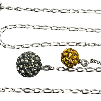 CHIC Sterling, Silver And Gold Ball Curb Chain Necklace, 2.80 G. CHIC Sterling silver and gold 