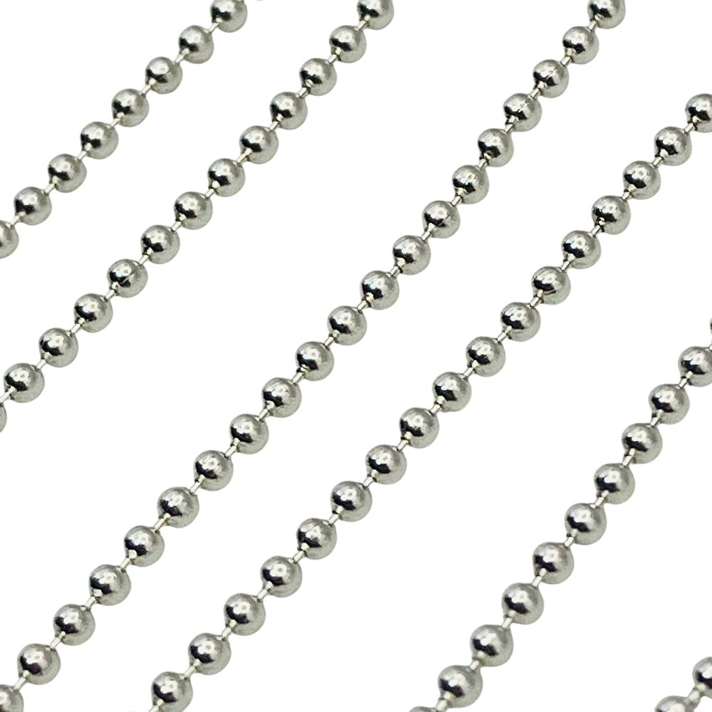 Lot 189: ITALY Sterling Beaded Chain Necklace, 2.23 G