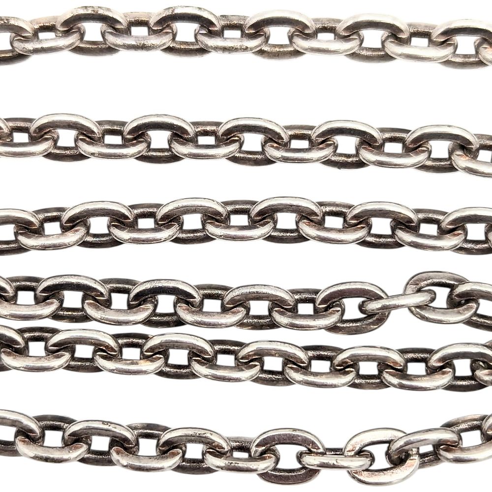 Lot 244: Italy Sterling Cable Chain Necklace 17.9g